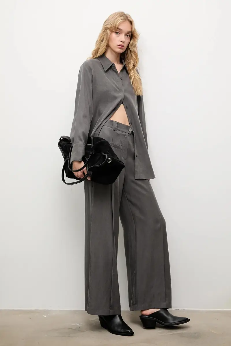 camicia donna colore grigio miniatura 4