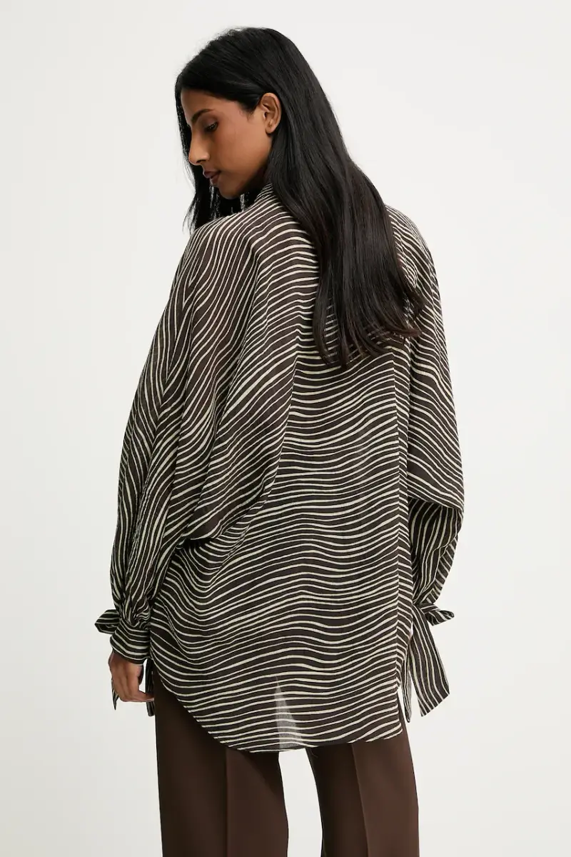 camicia donna colore marrone miniatura 3