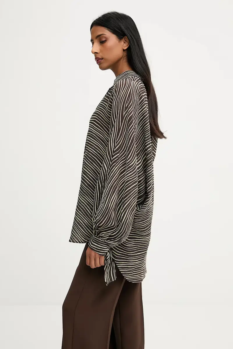 camicia donna colore marrone miniatura 5