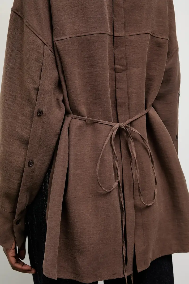 camicia donna colore marrone miniatura 5