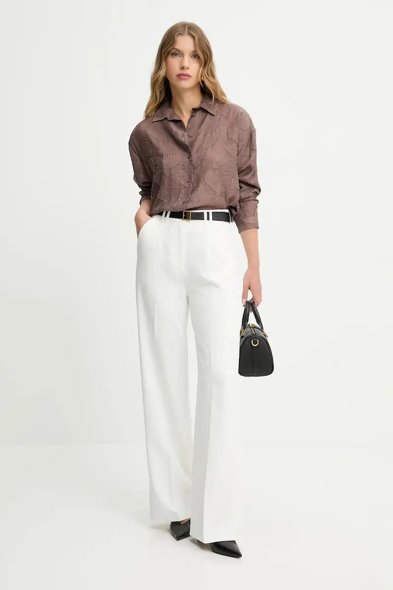 camicia donna colore marrone miniatura 2