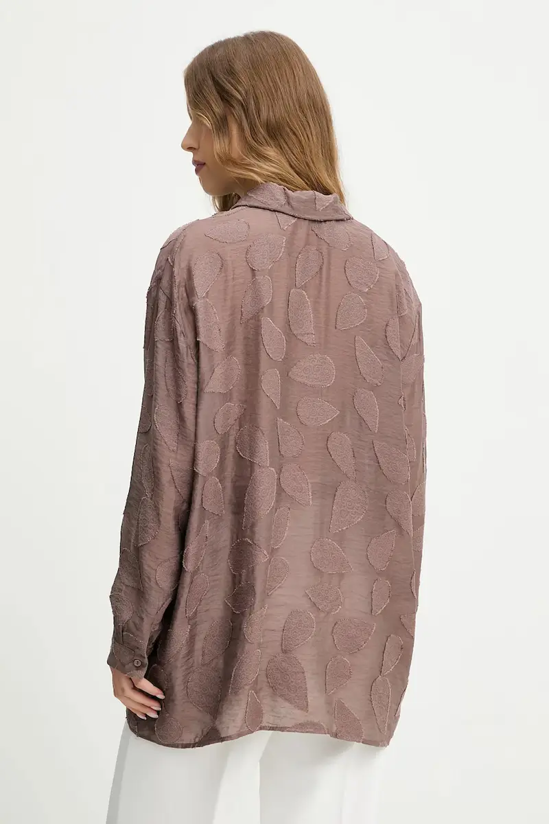 camicia donna colore marrone miniatura 3