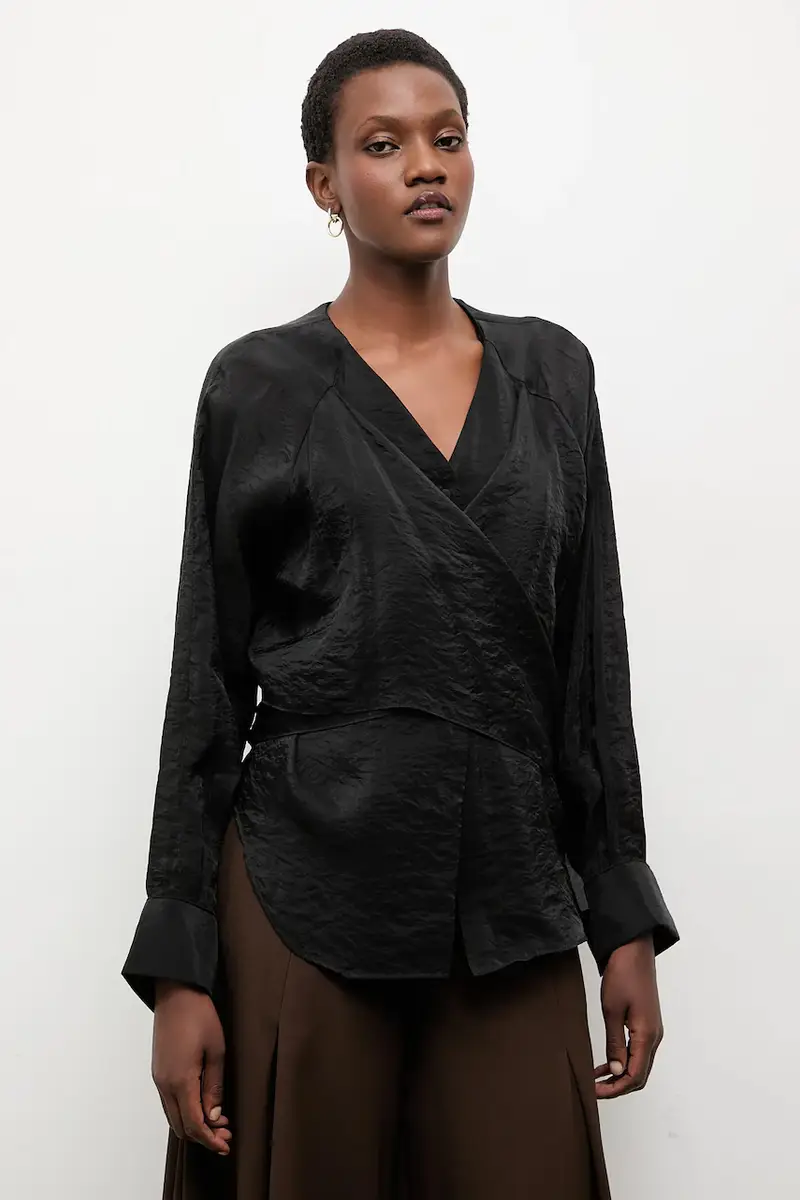 camicia donna colore nero miniatura 4