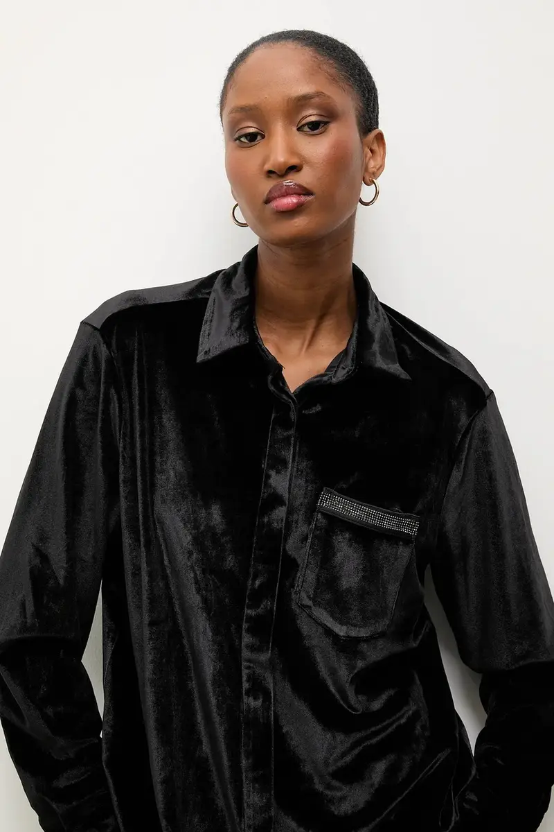 camicia donna colore nero miniatura 4