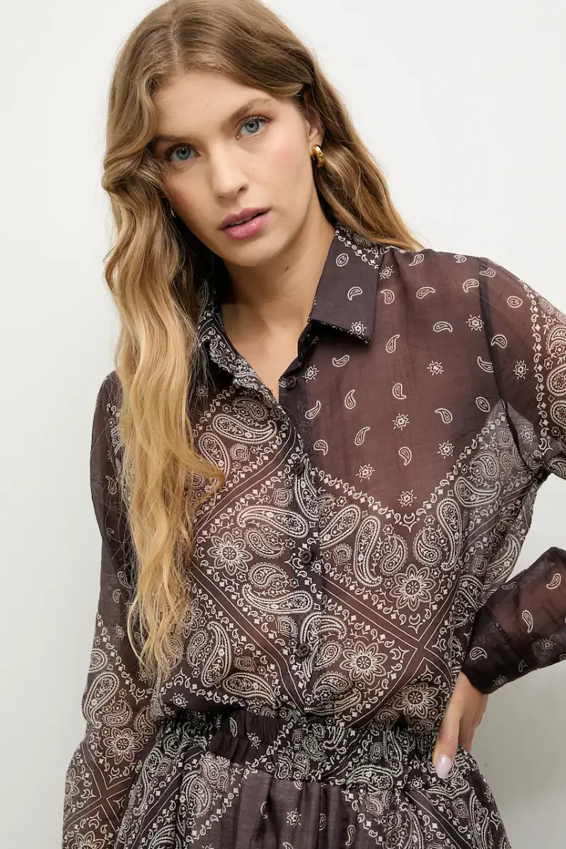 camicia e gonna colore marrone miniatura 2