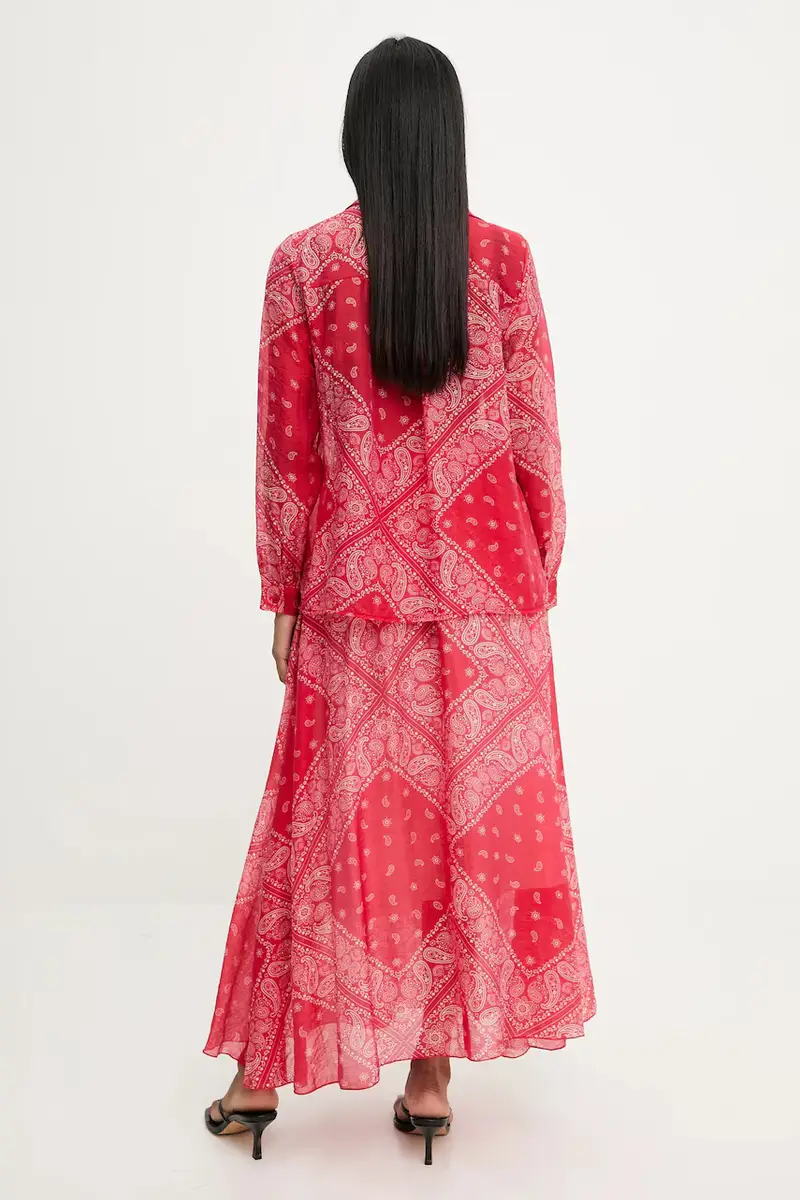 camicia e gonna colore rosso miniatura 3