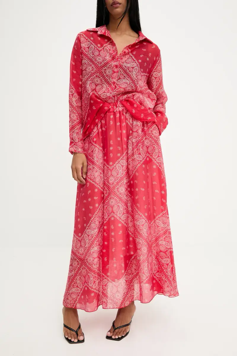 camicia e gonna colore rosso miniatura 5