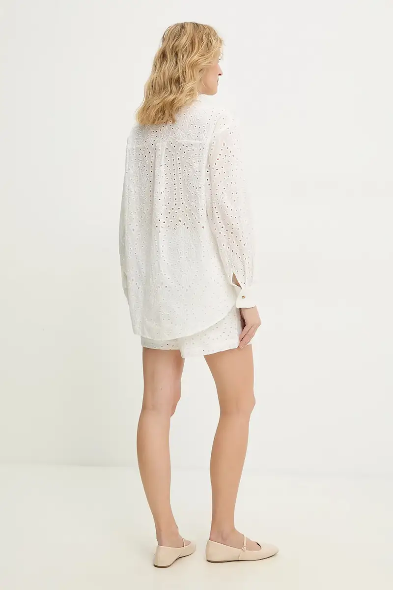 camicia e pantaloncini di cotone colore bianco miniatura 2