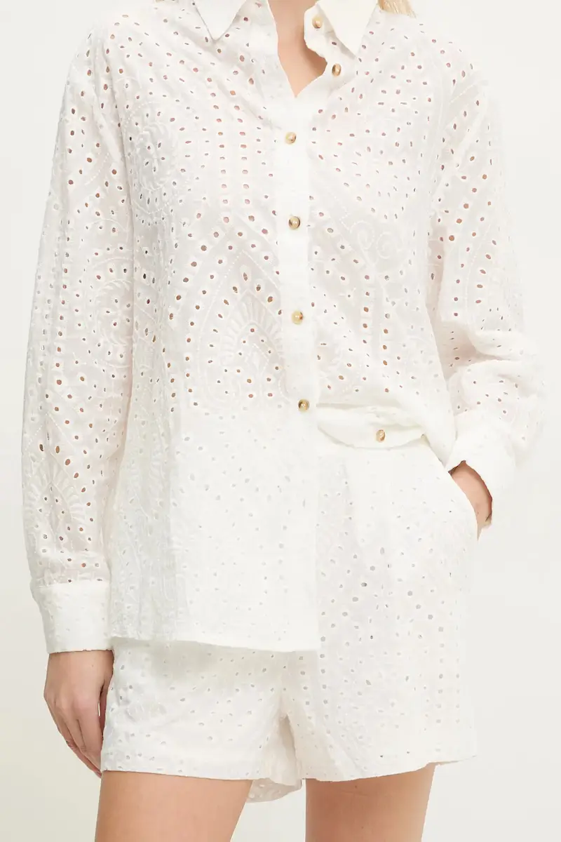 camicia e pantaloncini di cotone colore bianco miniatura 4