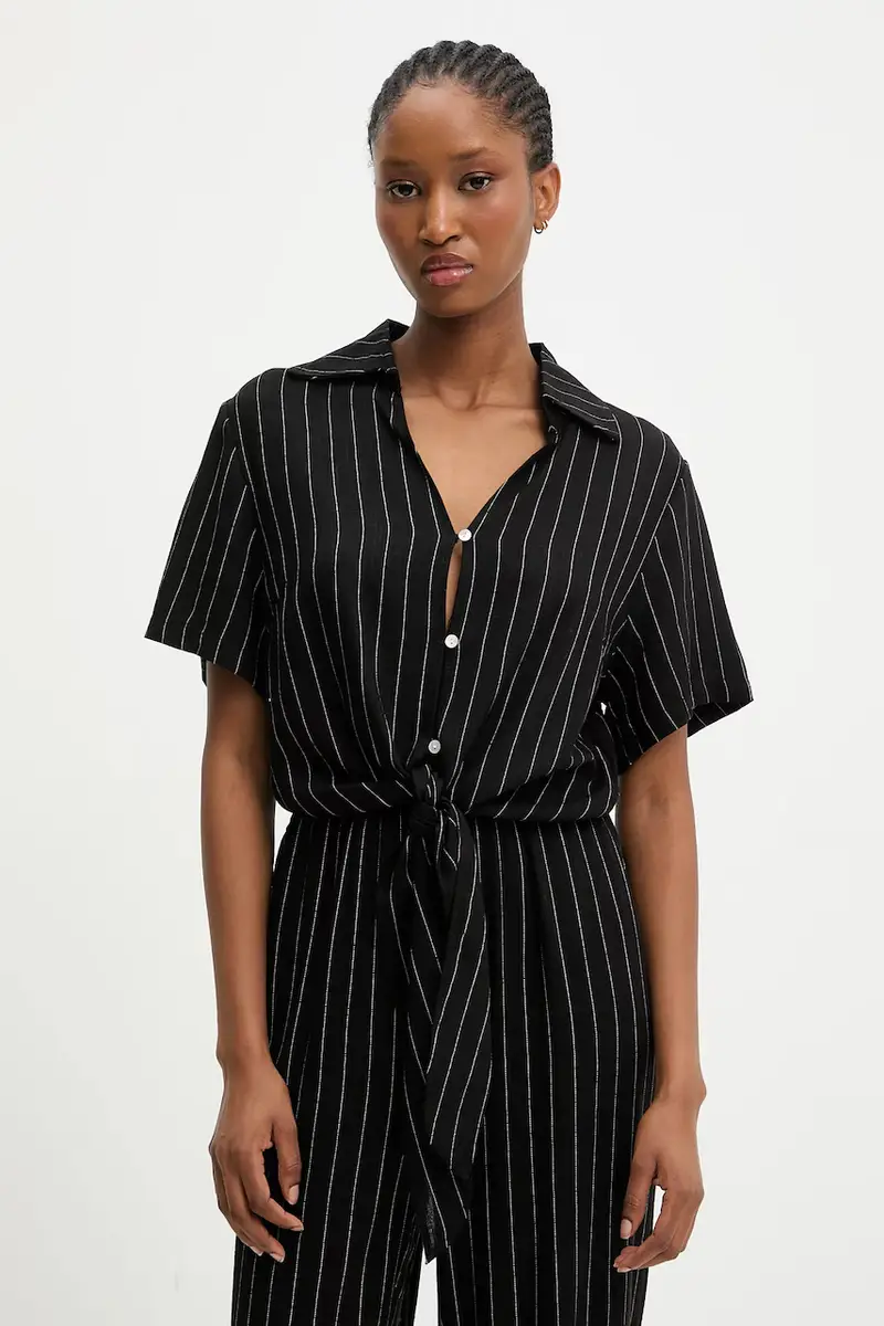 camicia e pantaloni di lino donna colore nero miniatura 2