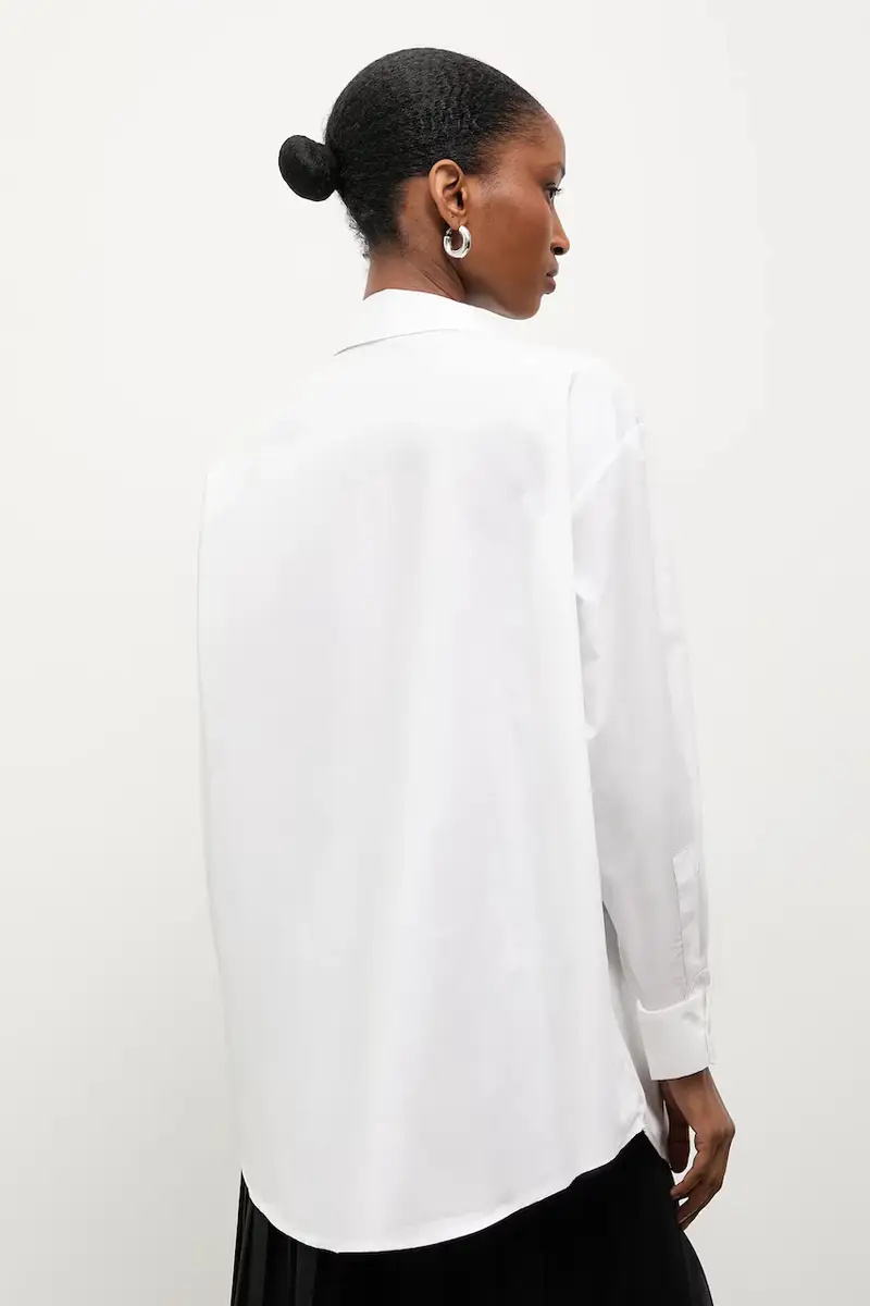 camicia in cotone Bianco miniatura 3