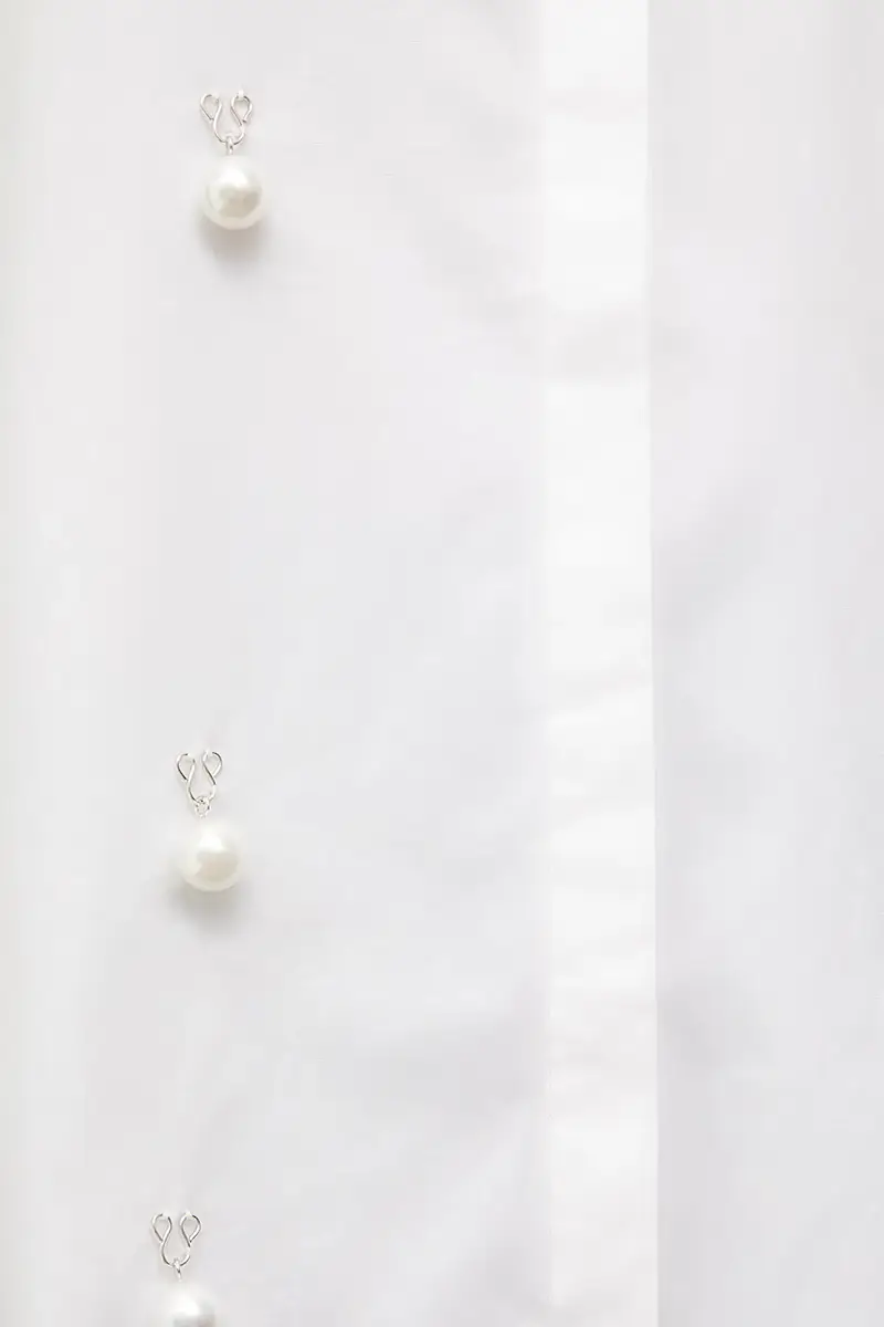camicia in cotone Bianco miniatura 5