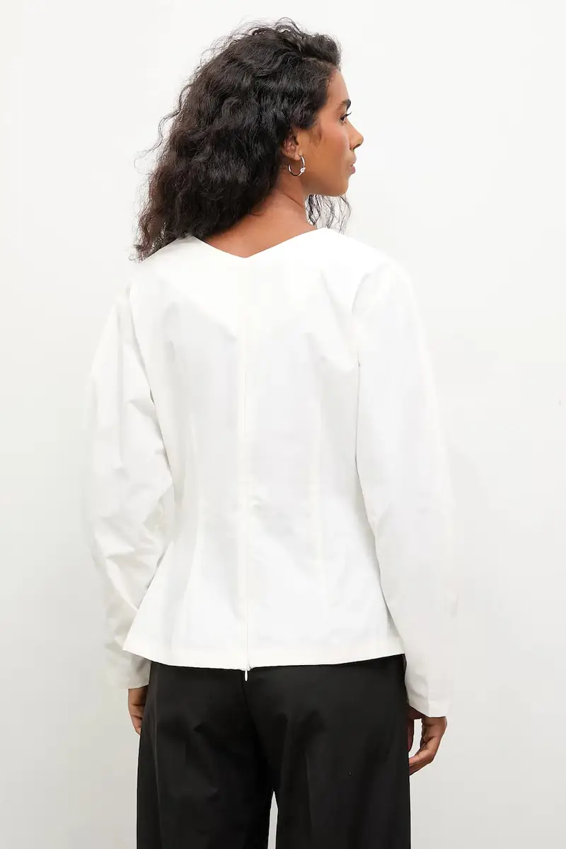 camicia in cotone donna colore bianco miniatura 4