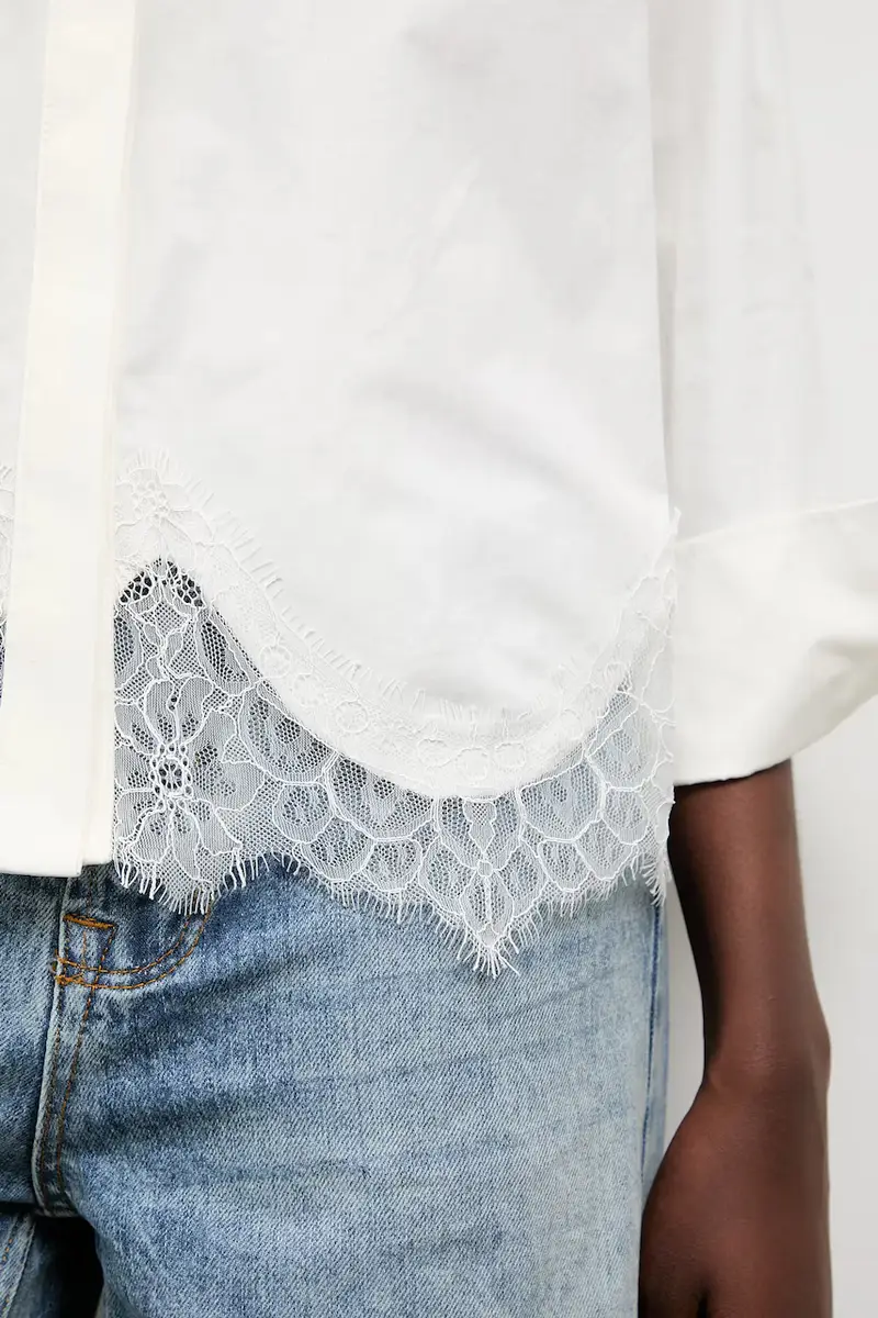 camicia in cotone donna colore bianco miniatura 5