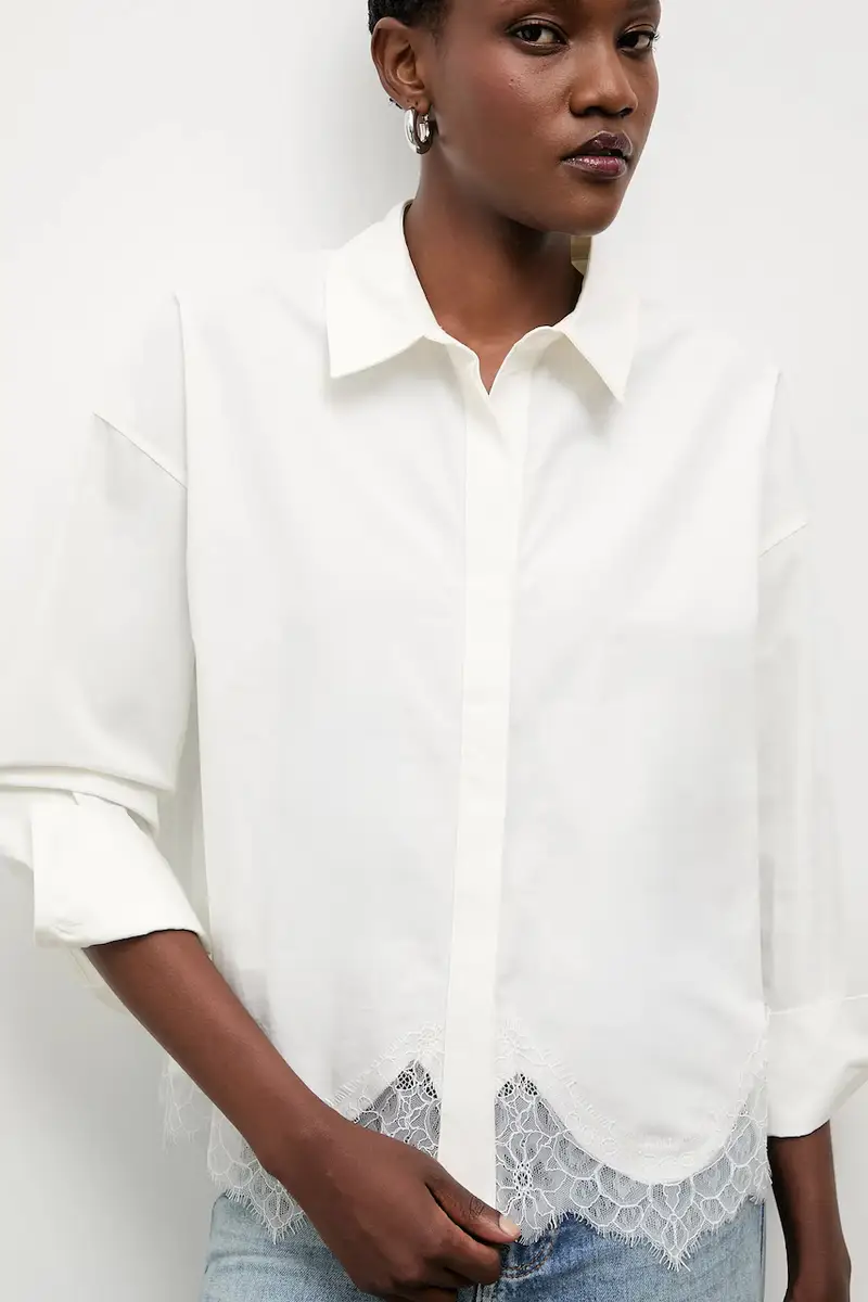 camicia in cotone donna colore bianco