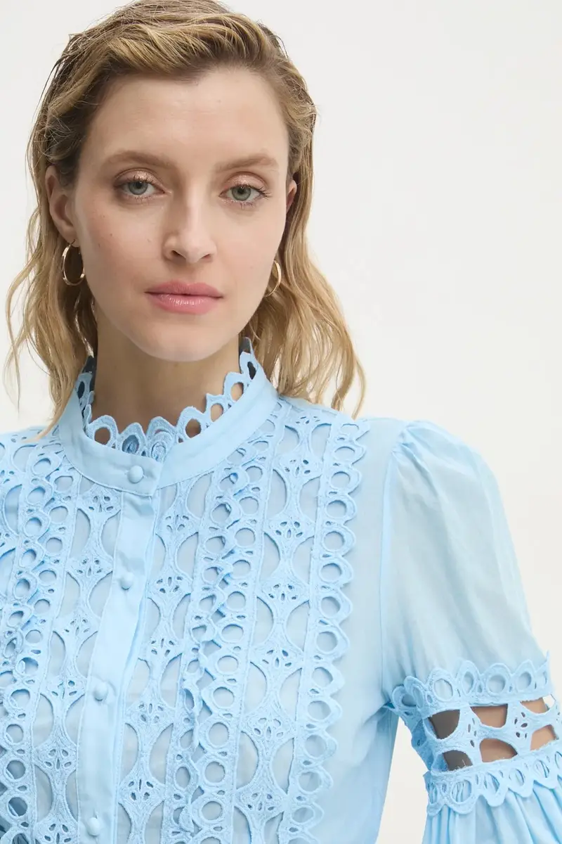 Answear Lab camicia in cotone donna colore blu miniatura 4