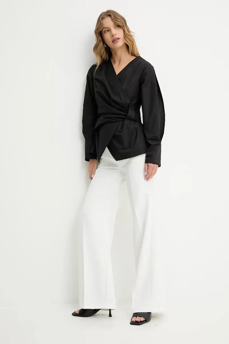 camicia in cotone donna colore nero miniatura 2