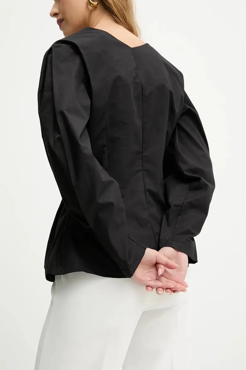 camicia in cotone donna colore nero miniatura 3