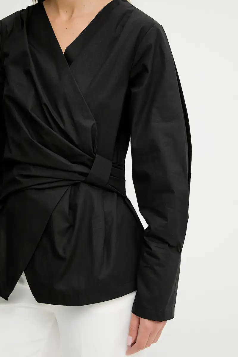 camicia in cotone donna colore nero miniatura 4