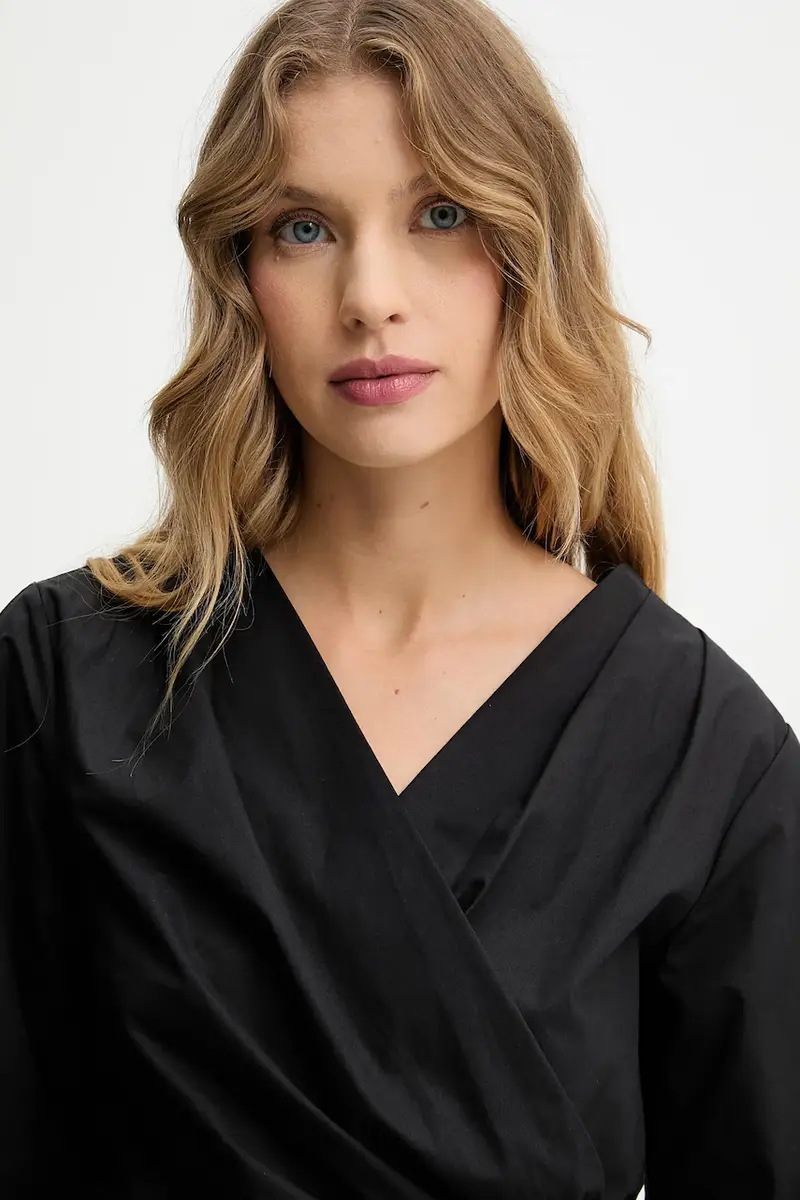 camicia in cotone donna colore nero miniatura 5