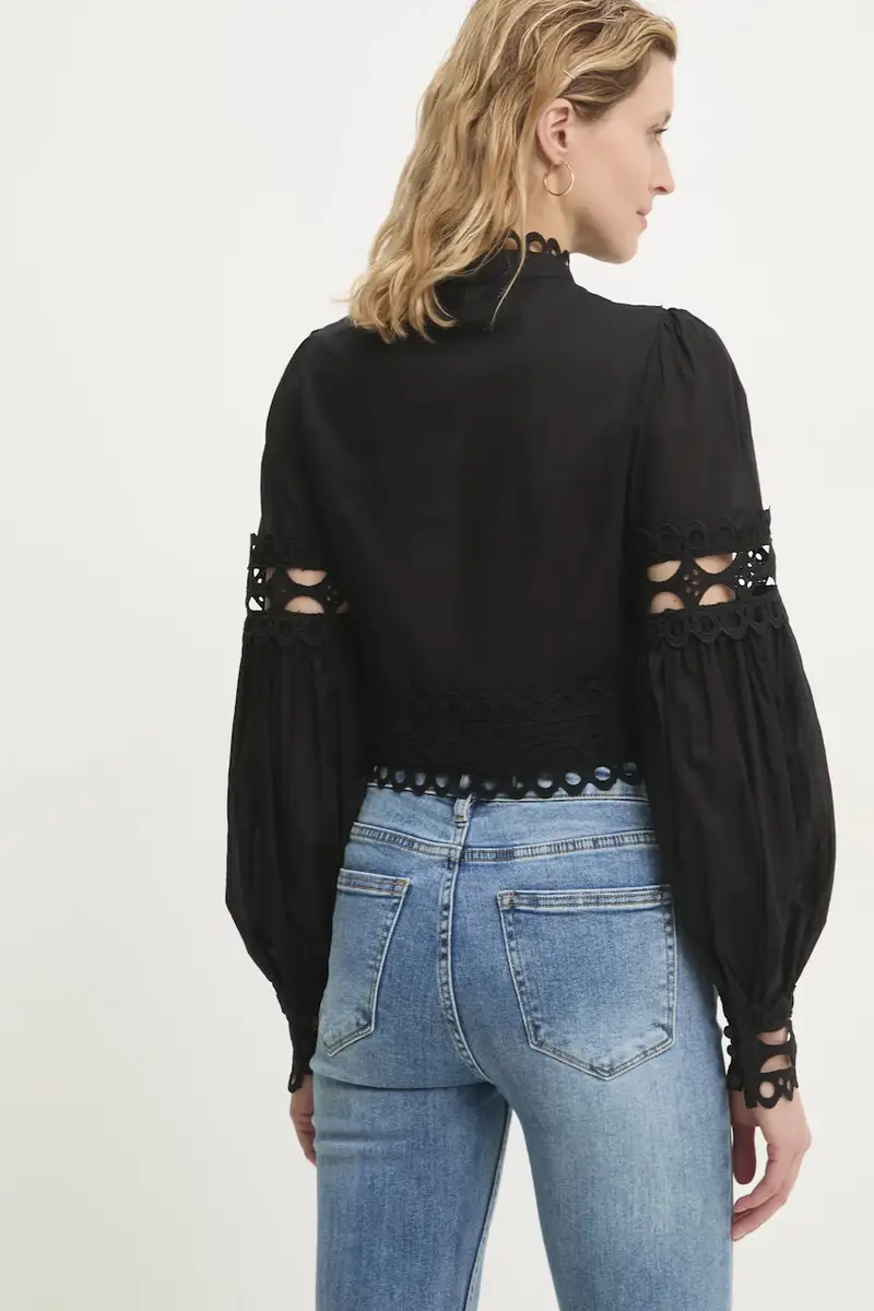 Answear Lab camicia in cotone donna colore nero miniatura 3