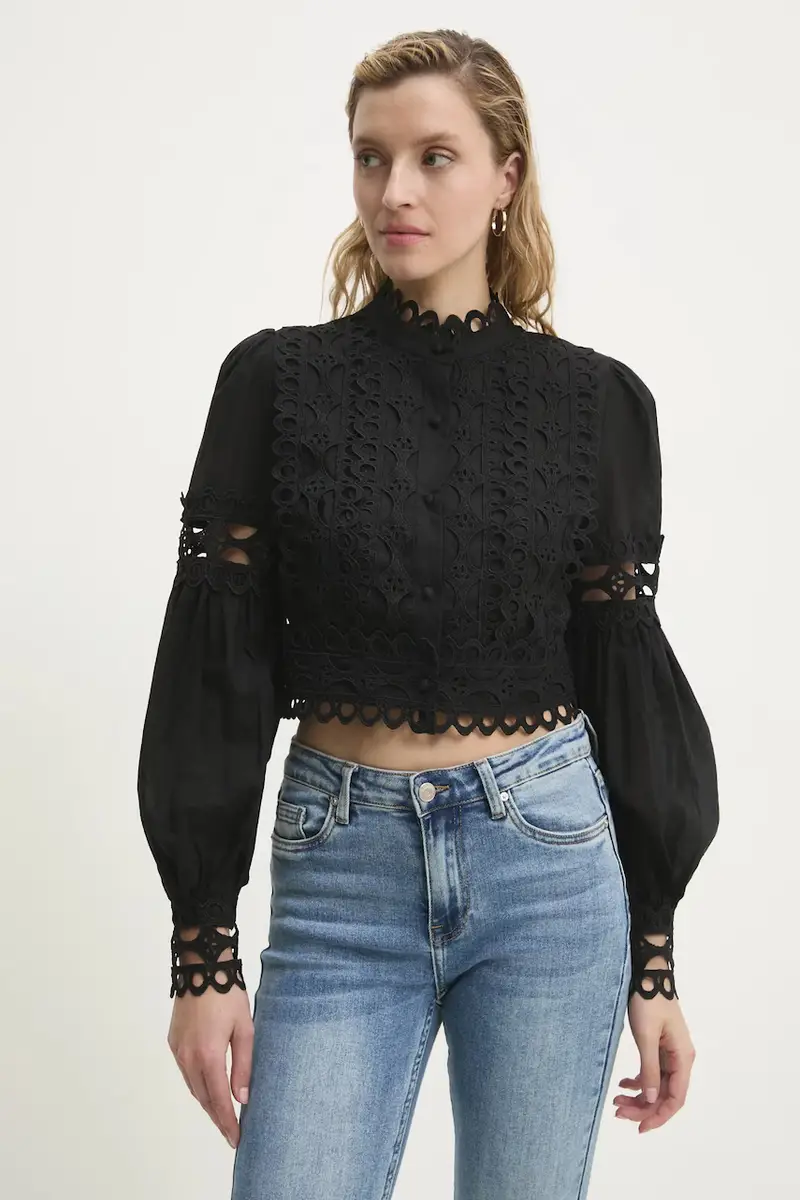 Answear Lab camicia in cotone donna colore nero miniatura 4