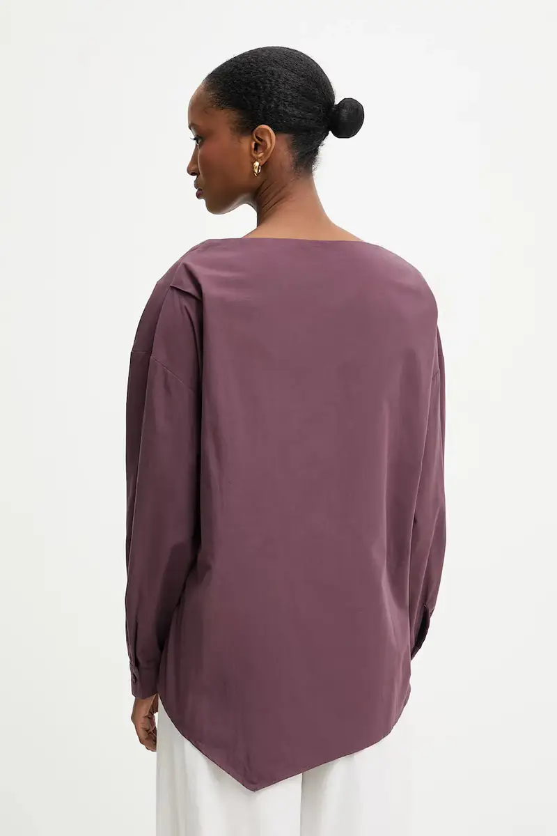 camicia in cotone donna colore nero Granata miniatura 3