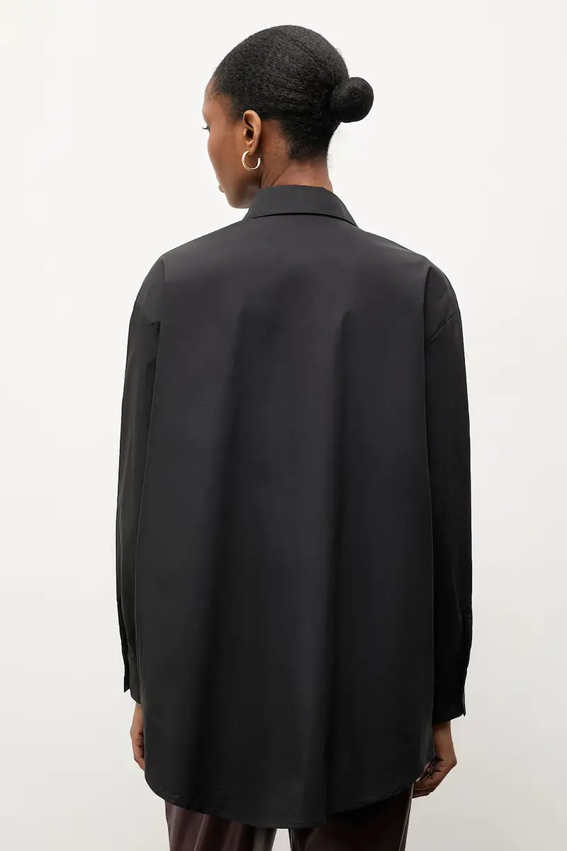 camicia in cotone Nero miniatura 3