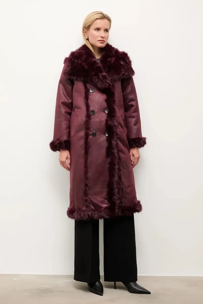 capotto bilaterale colore granata miniatura 2