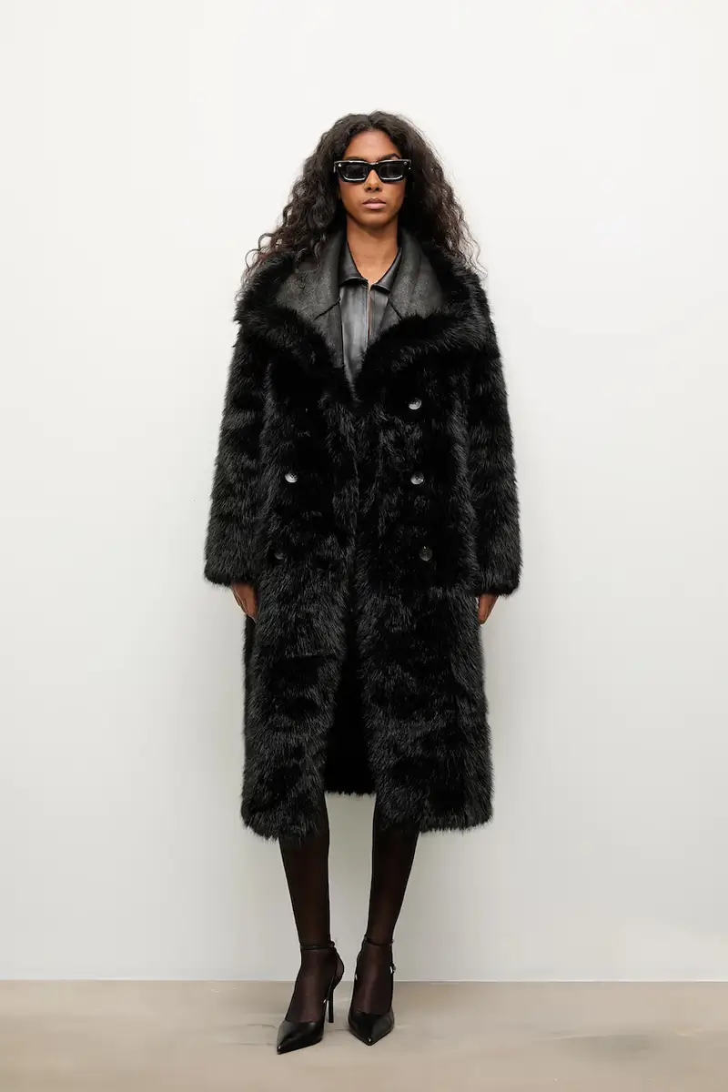 capotto bilaterale colore nero miniatura 2