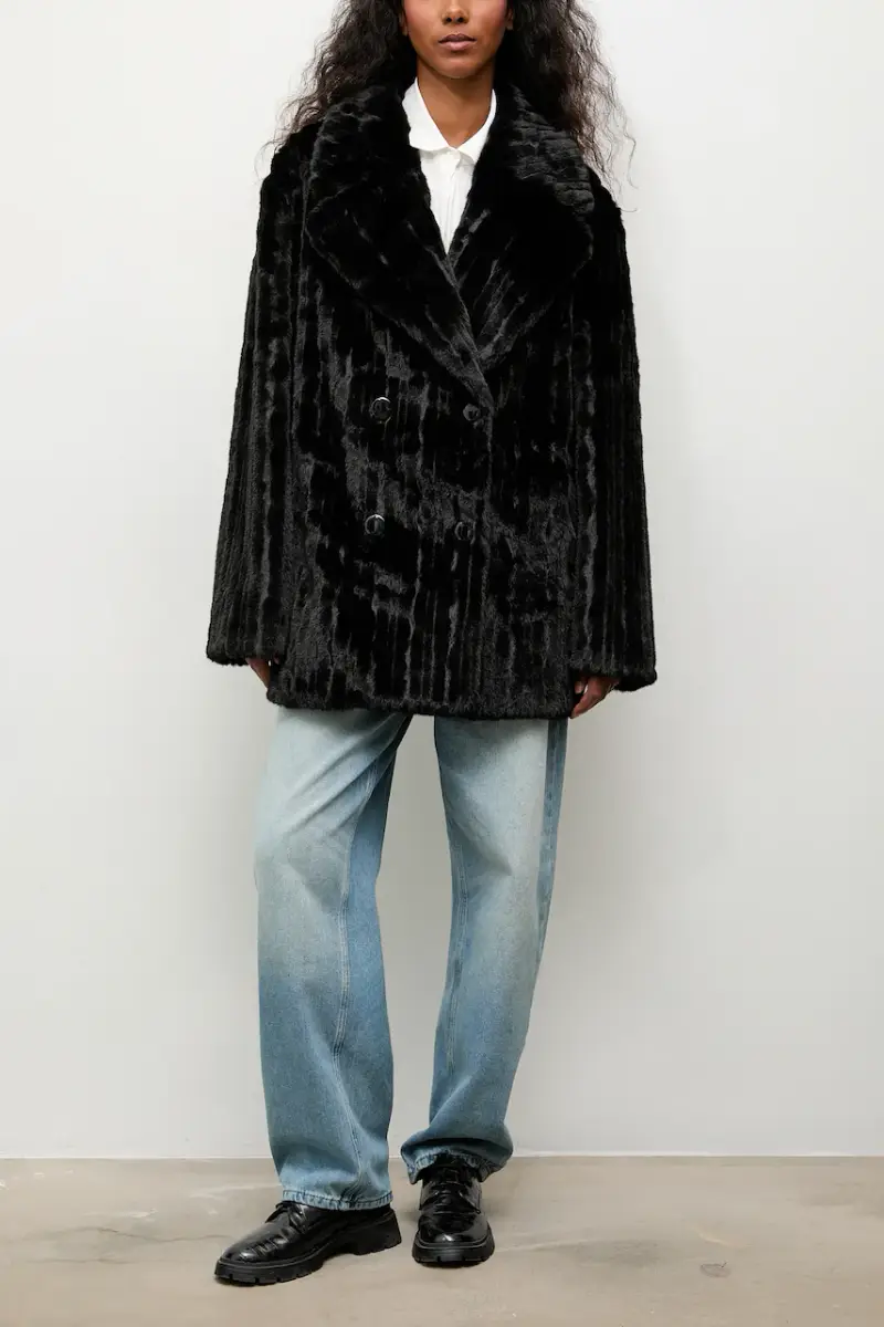 cappotto colore nero miniatura 2