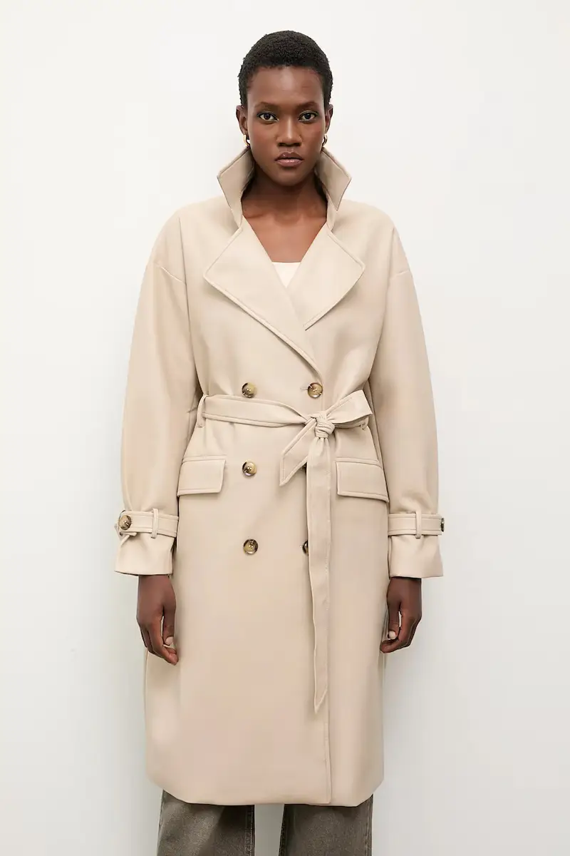 cappotto donna colore beige miniatura 4