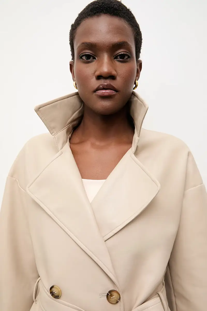 cappotto donna colore beige miniatura 5