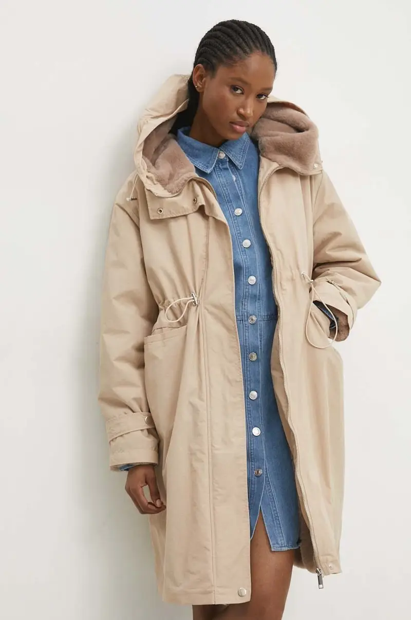 Answear Lab cappotto donna colore beige miniatura 4