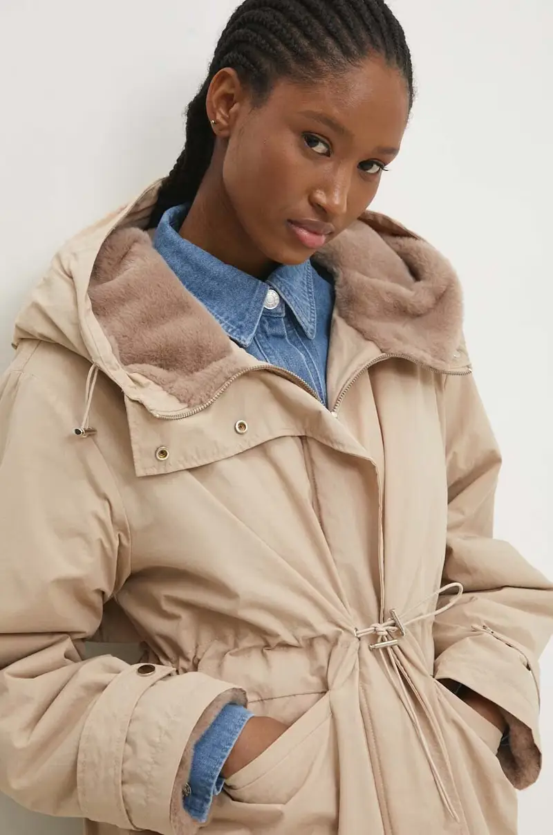 Answear Lab cappotto donna colore beige miniatura 5