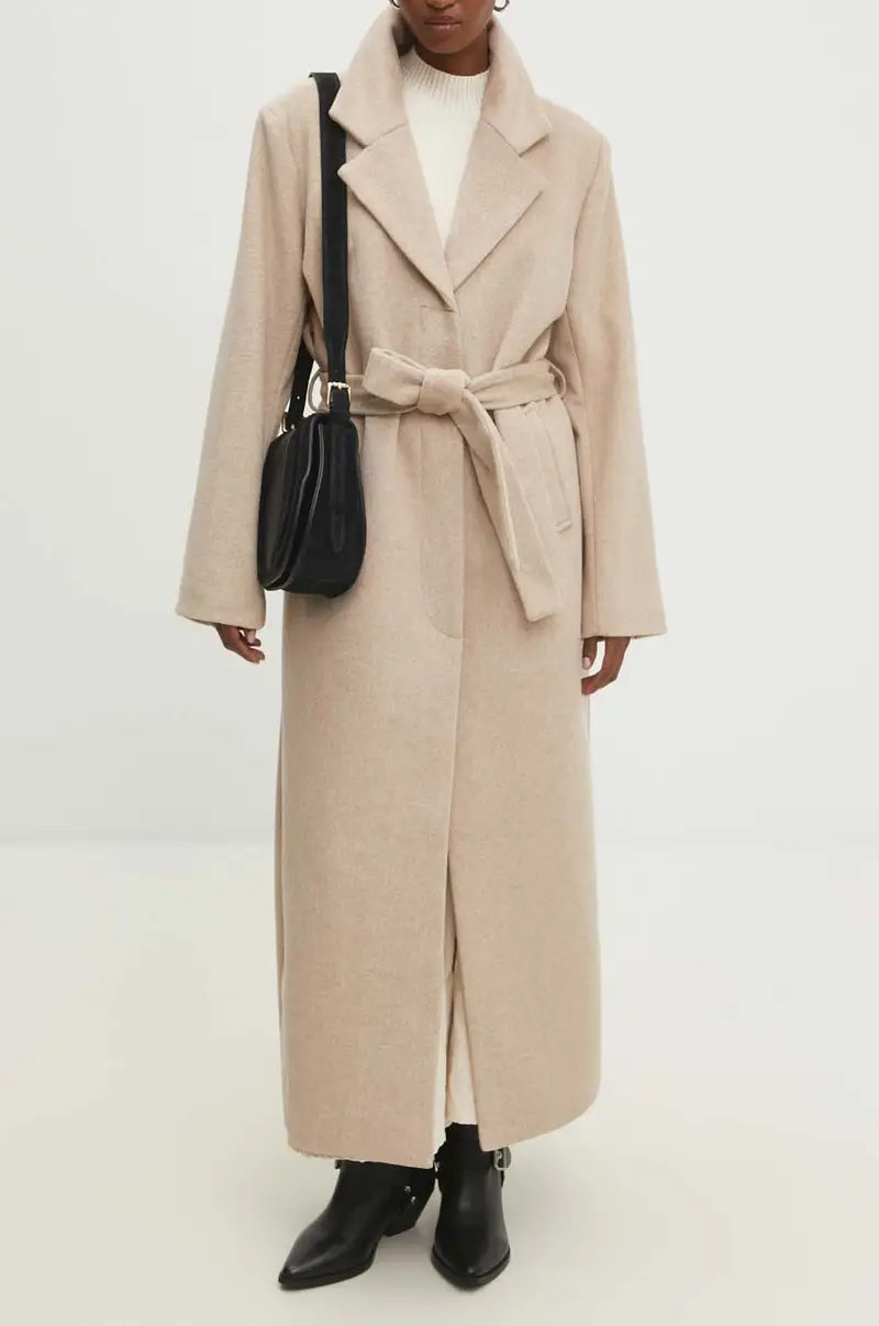 cappotto donna colore beige miniatura 2