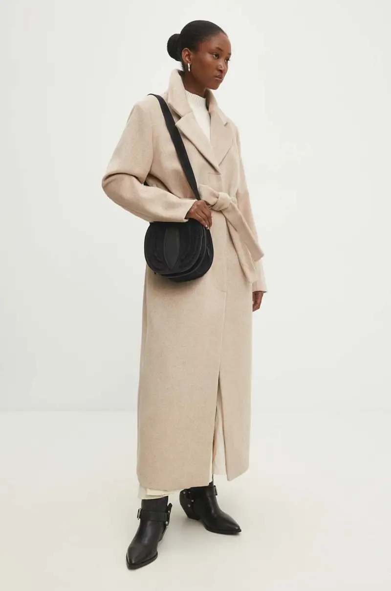 cappotto donna colore beige miniatura 4