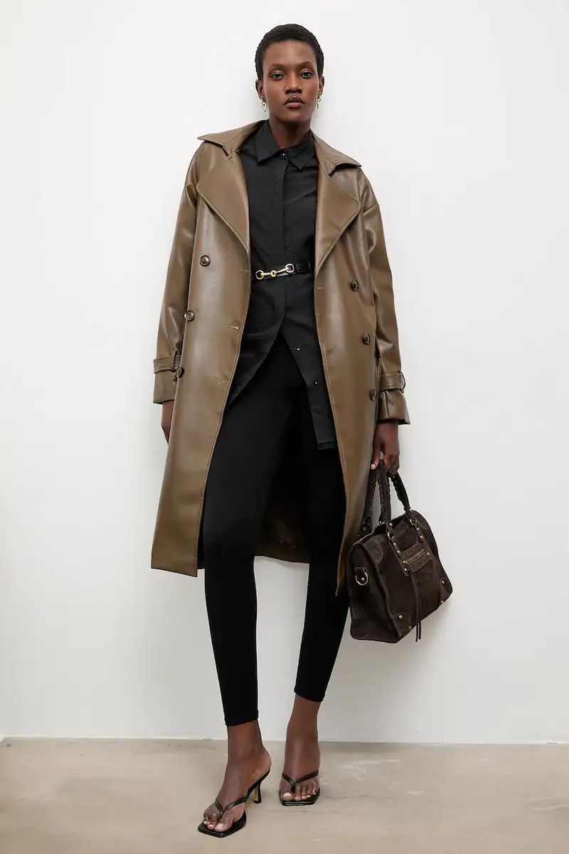 cappotto donna colore marrone miniatura 2