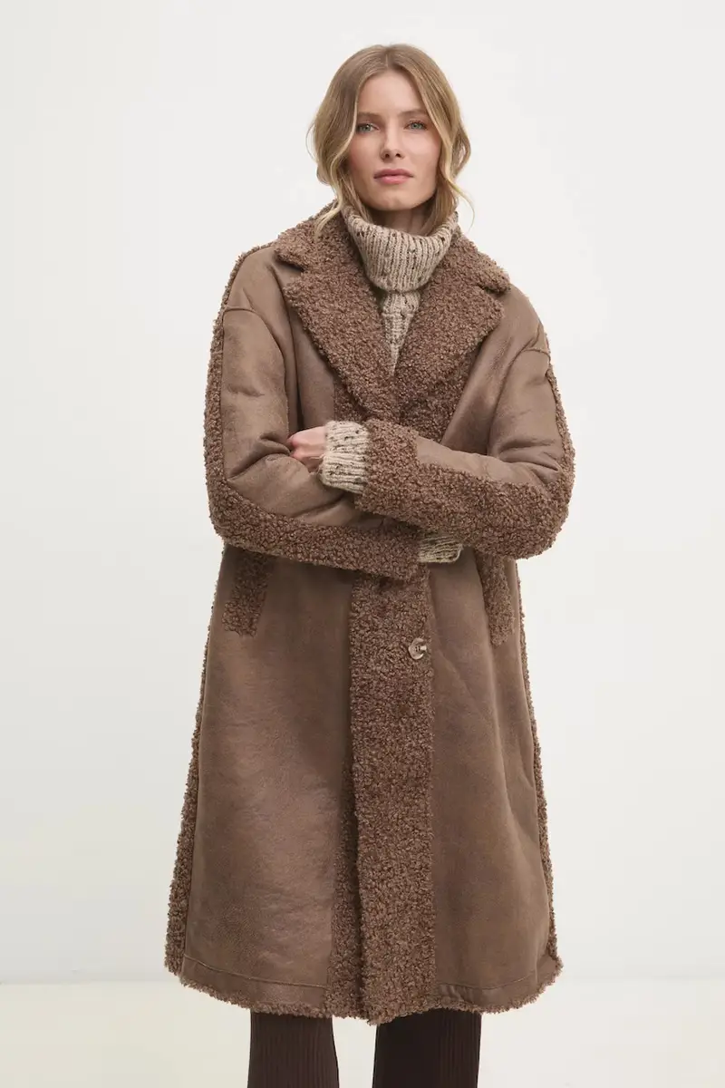 Answear Lab cappotto donna colore marrone miniatura 4