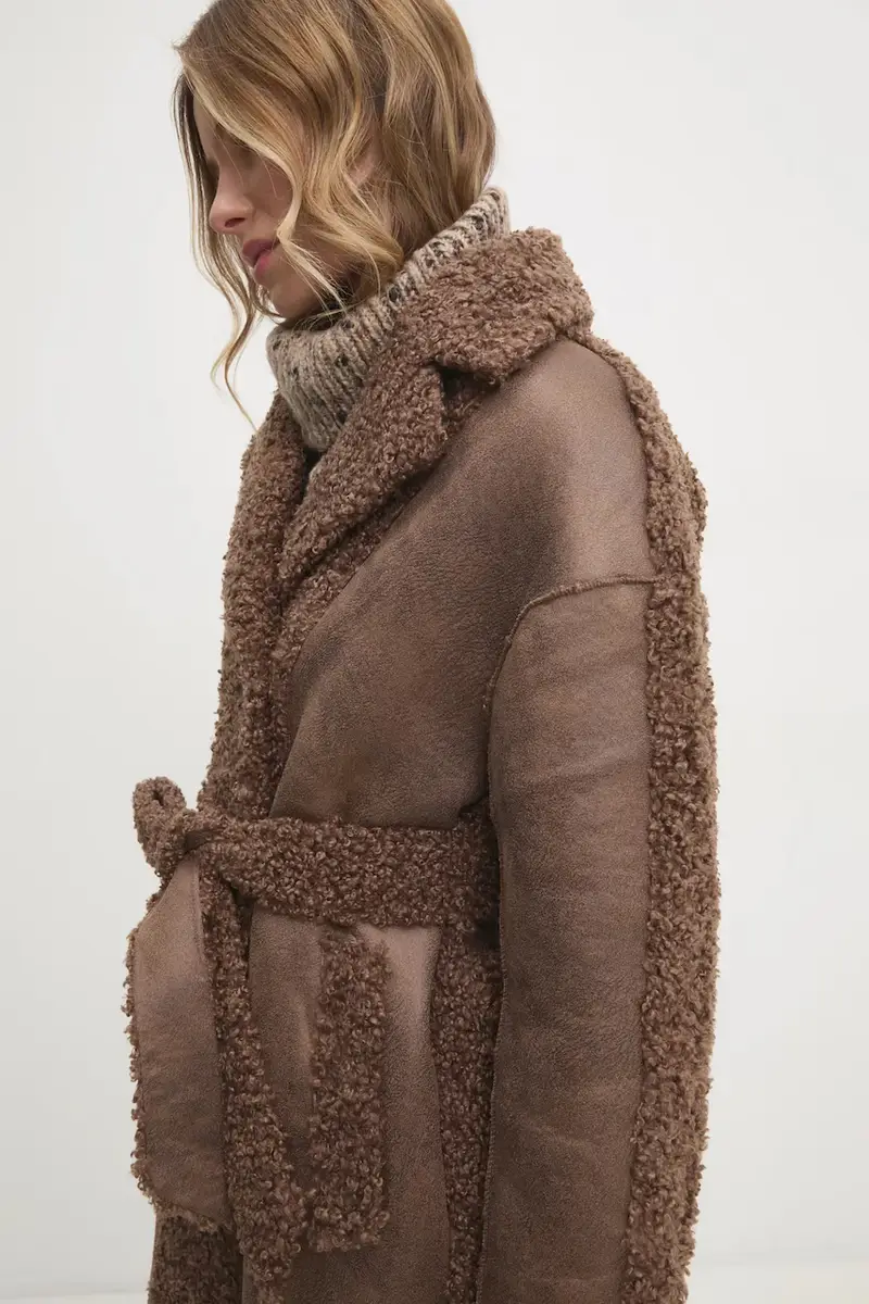 Answear Lab cappotto donna colore marrone miniatura 5