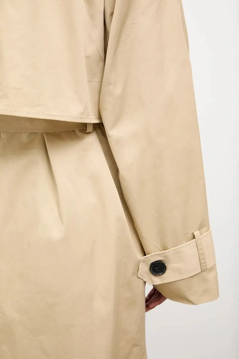 cappotto in cotone colore beige miniatura 5