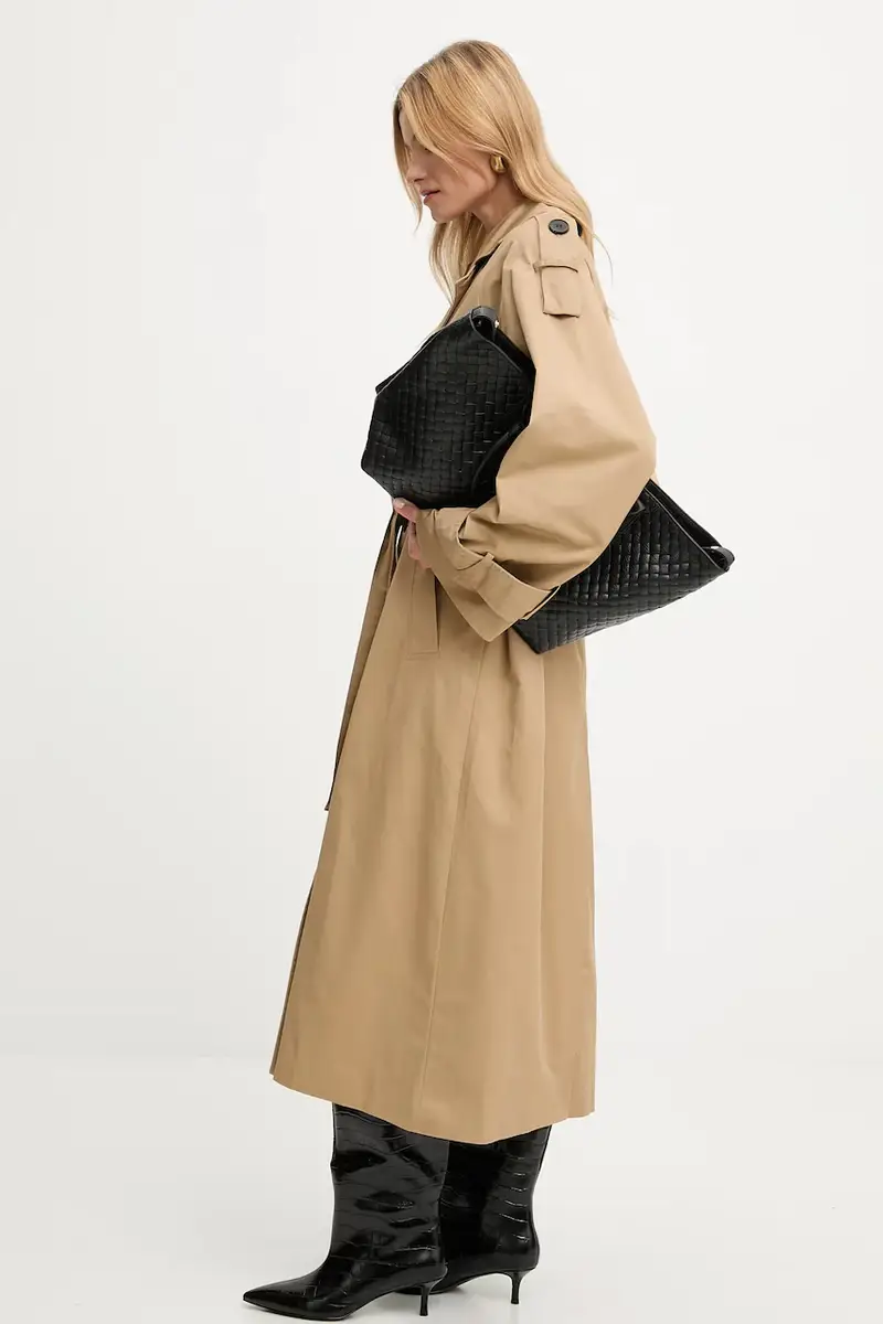 cappotto in cotone colore marrone miniatura 2