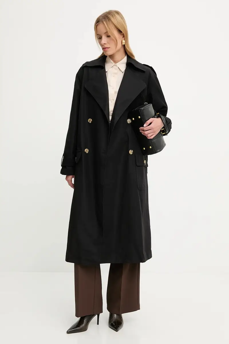 cappotto in cotone colore nero miniatura 2