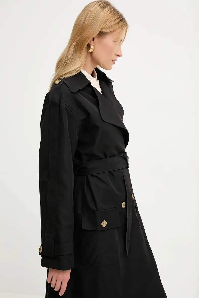 cappotto in cotone colore nero miniatura 4