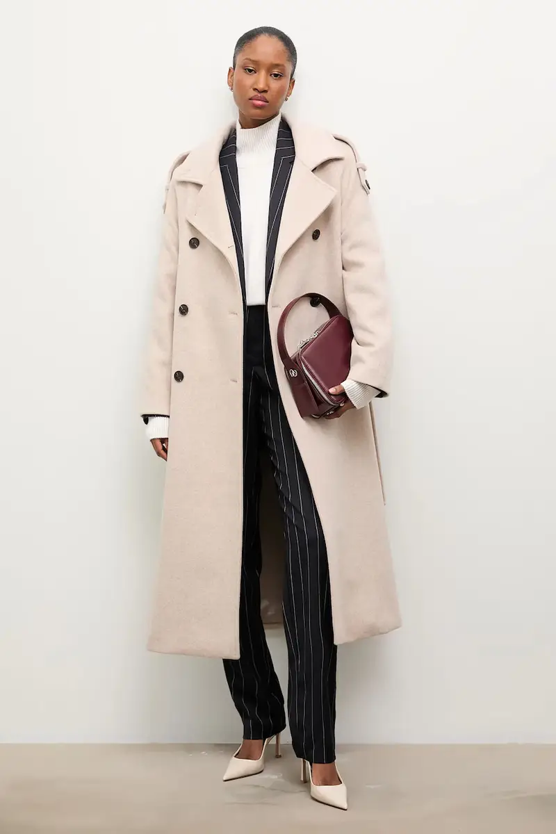 cappotto in lana Beige miniatura 2