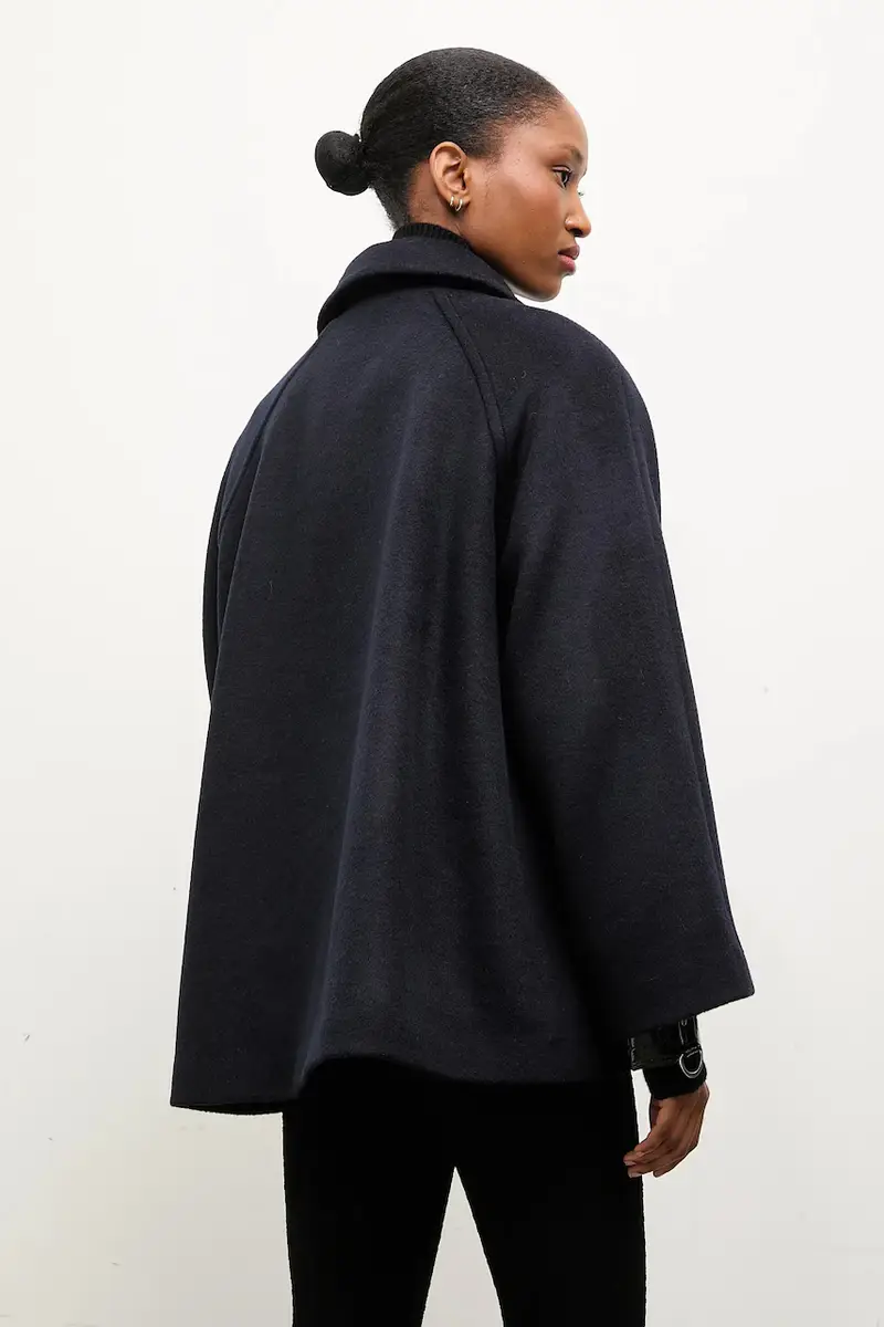 cappotto in lana Blu navy miniatura 4