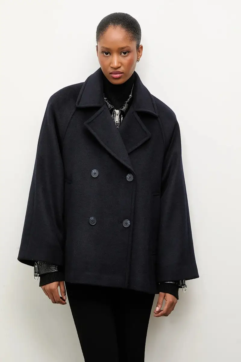 cappotto in lana Blu navy miniatura 5