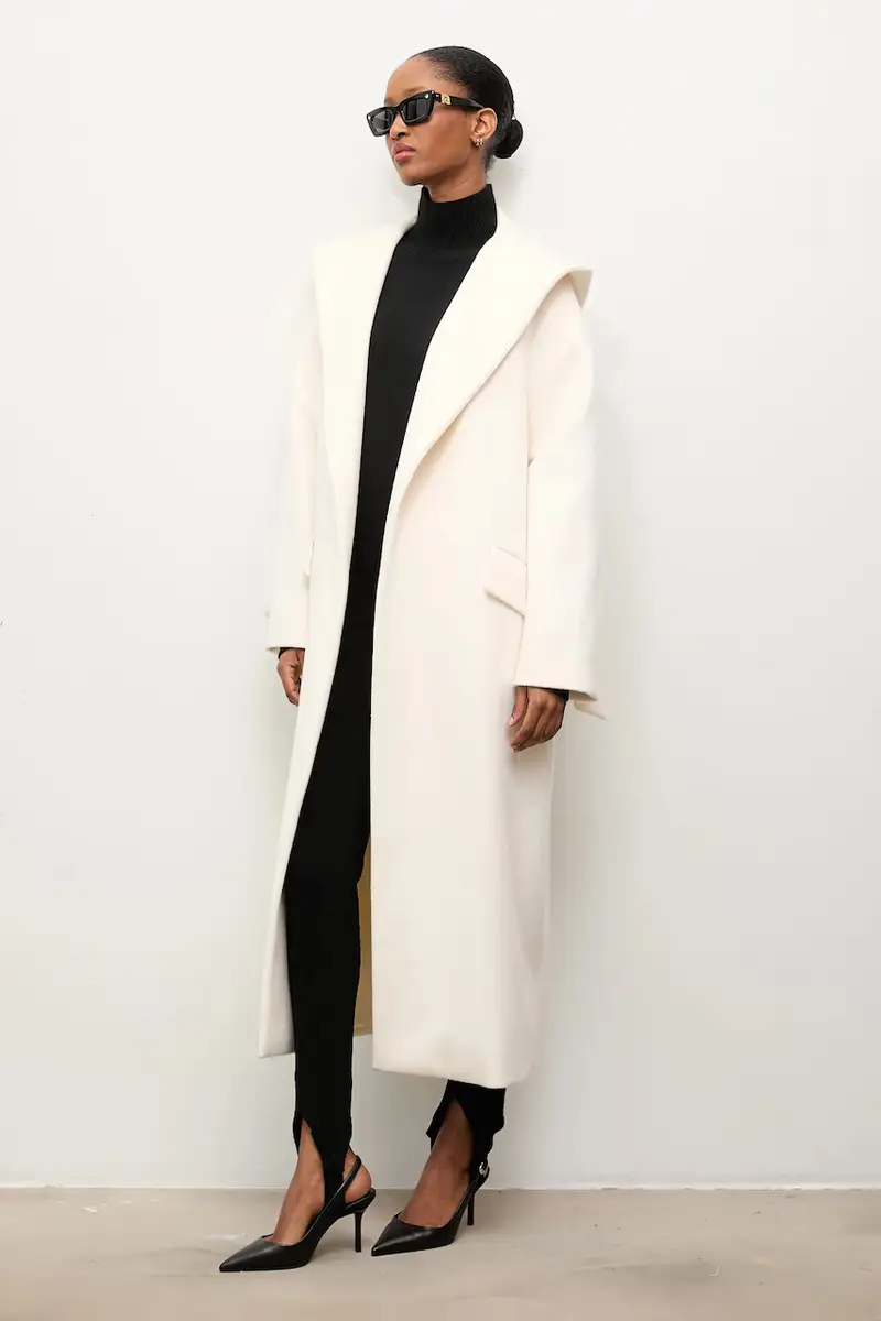 cappotto in lana colore beige miniatura 4