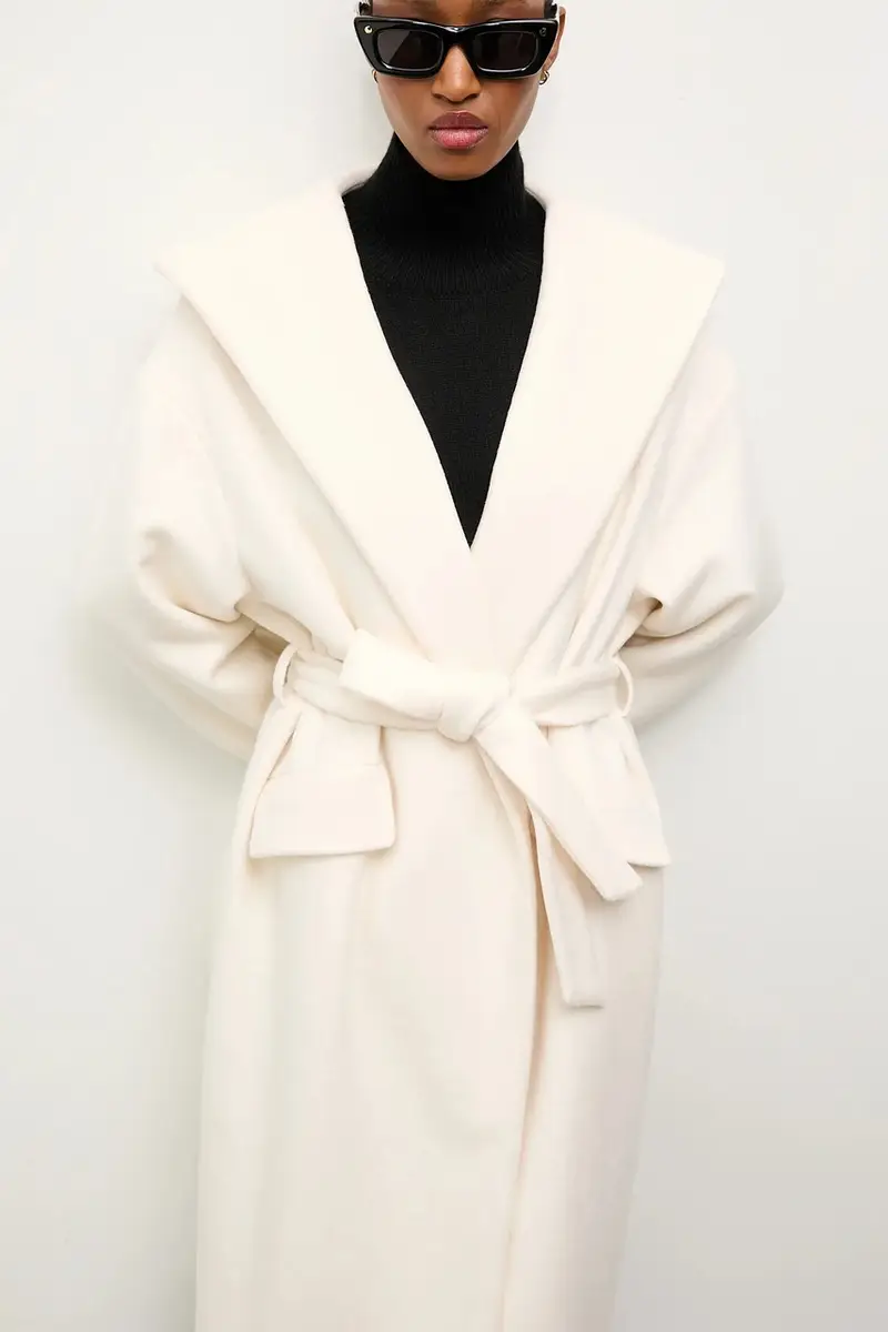 cappotto in lana colore beige miniatura 5