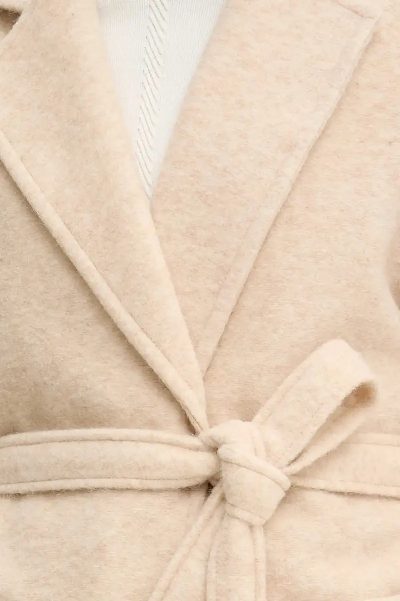 cappotto in lana colore beige miniatura 5